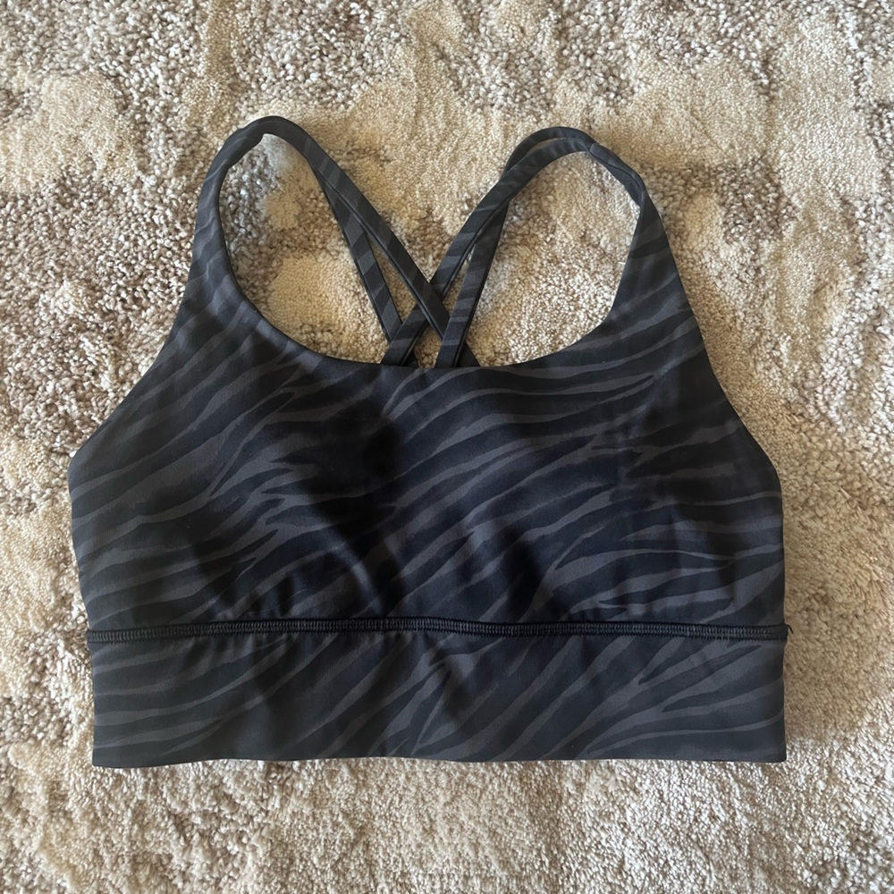 Lululemon Black Energy Longline Sports Bra